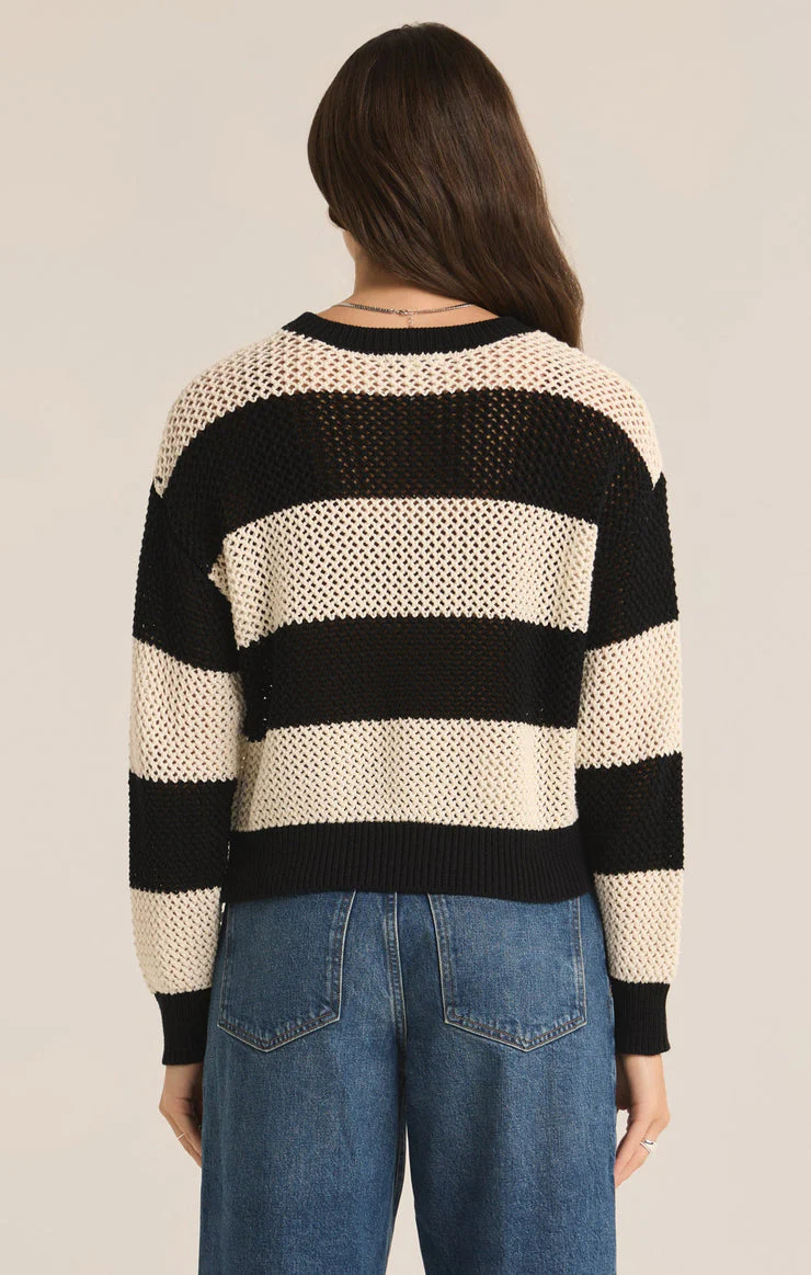Black Broadbeach Stripe Sweater - Image 2
