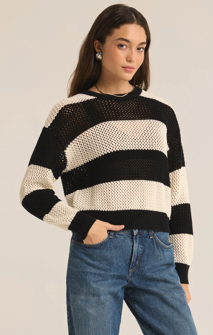 Black Broadbeach Stripe Sweater - Image 3