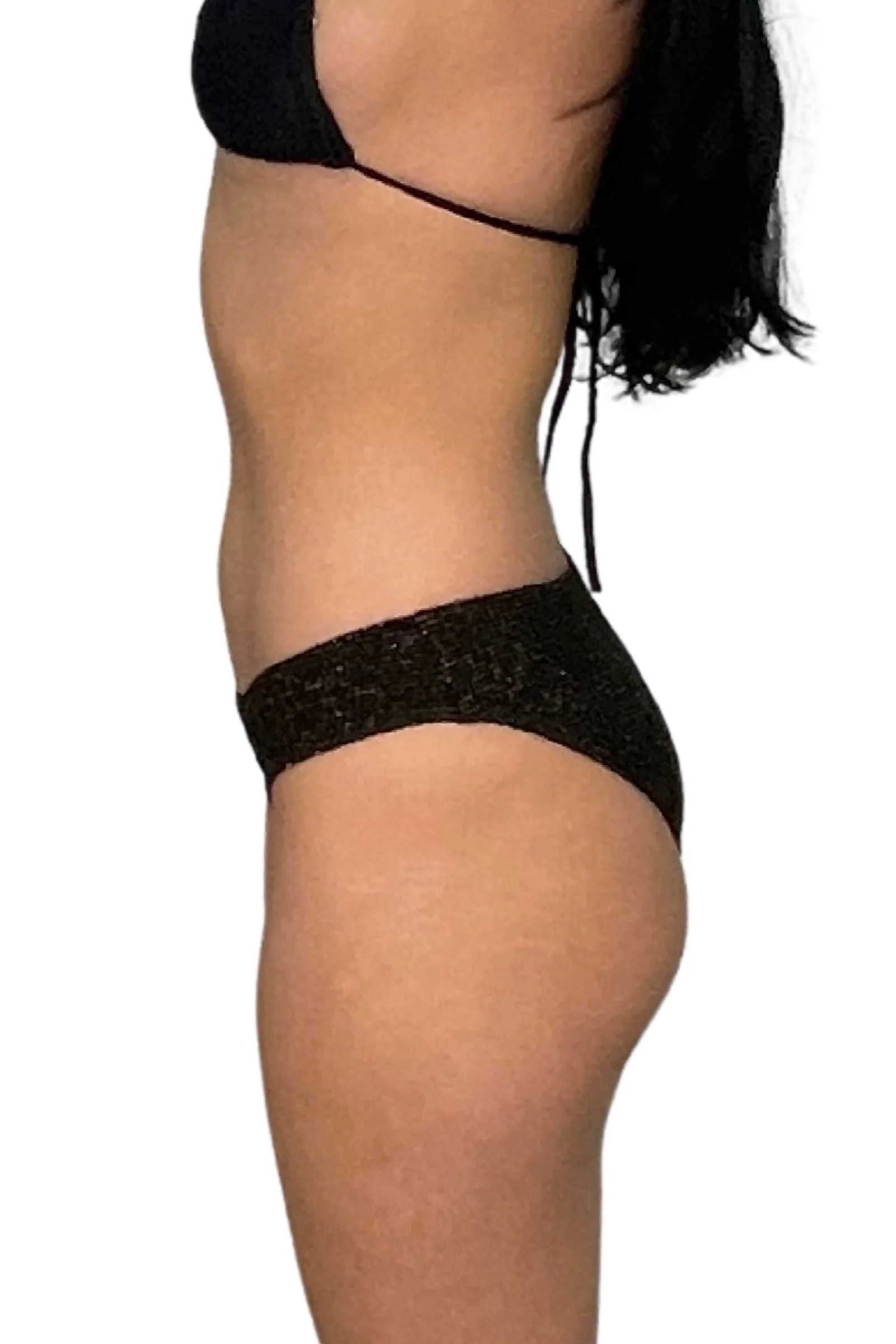 Black Crinkle Lurex Reversible Classic Bikini Bottom - Image 3