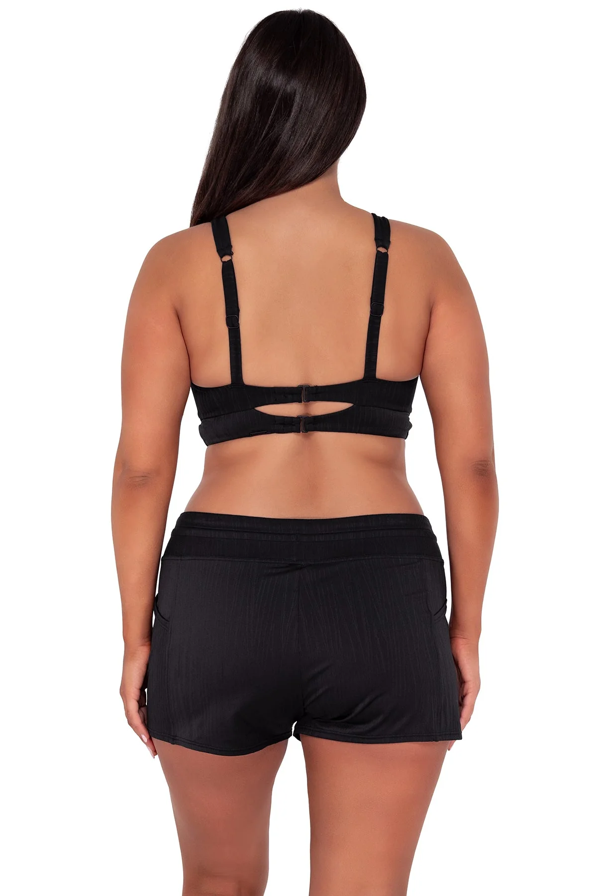 Black Seagrass Texture Laguna Swim Short
