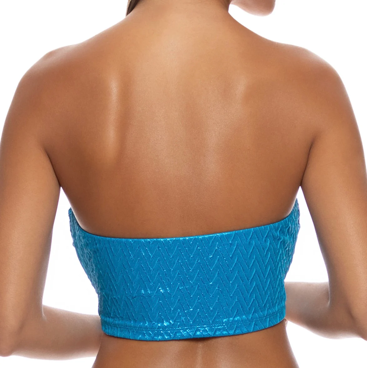 Blue Liquid Voltage Double Loop Bandeau Crop Top - Image 2