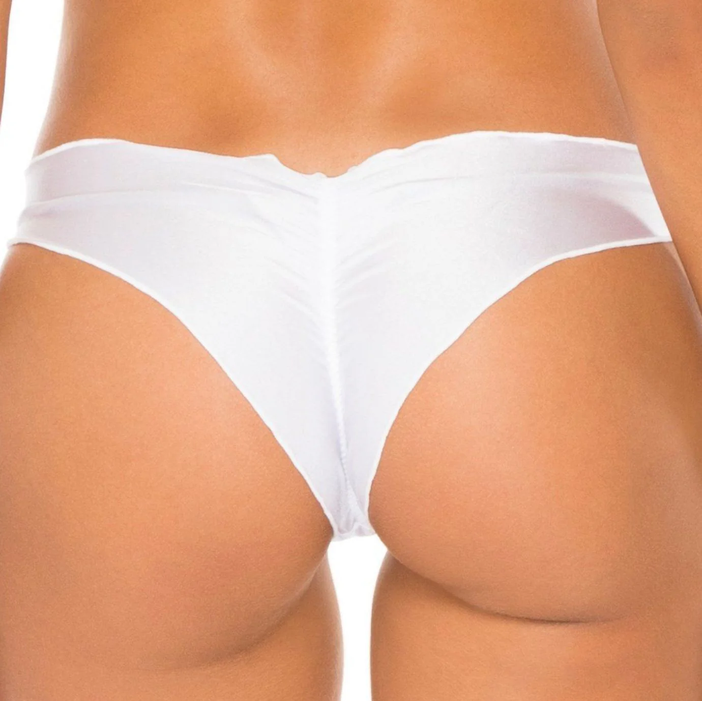 White Cosita Buena Wavey Brazilian Ruched Bottom - Image 2
