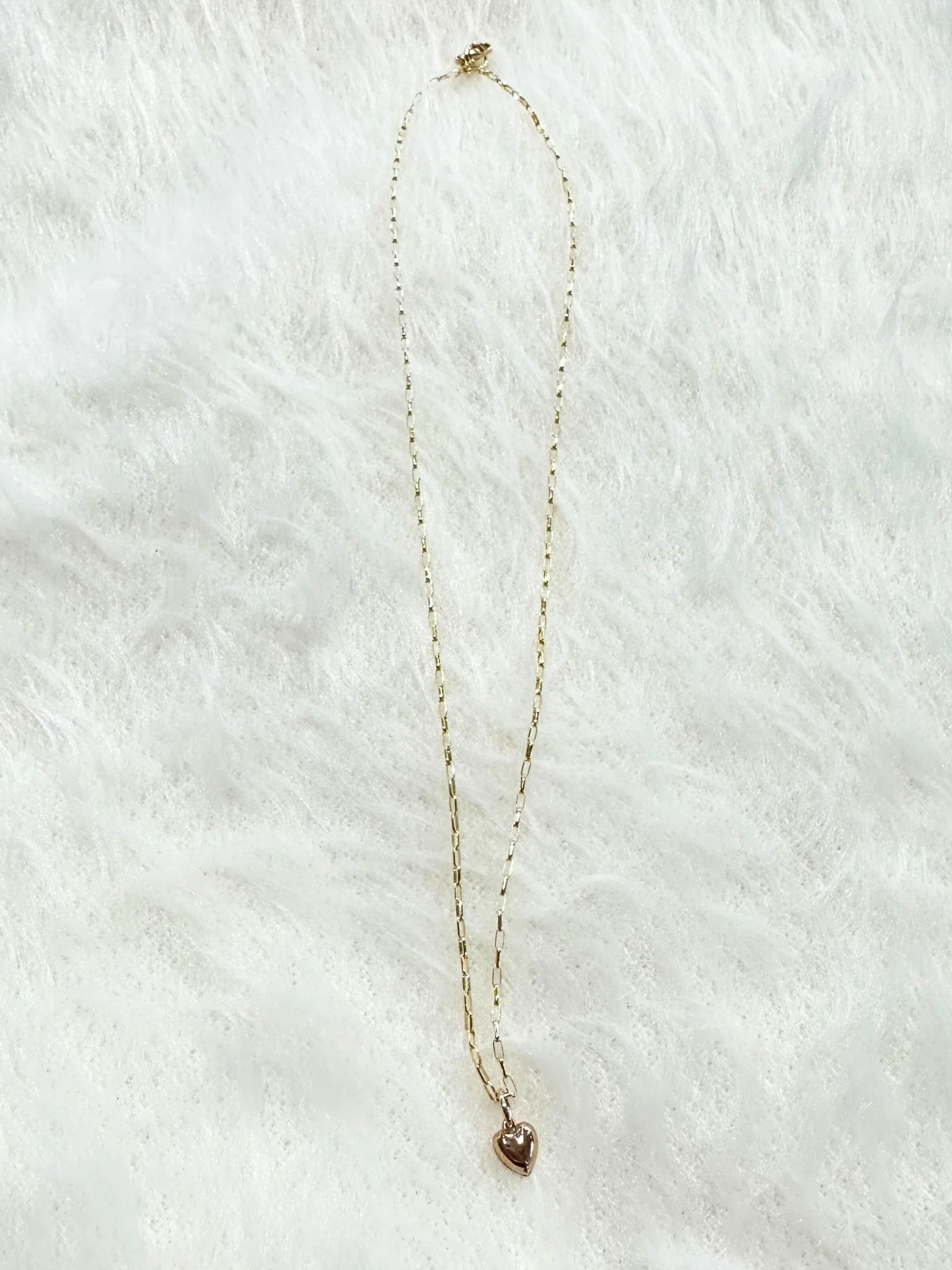 Gold Bubble Heart Chain Necklace - Image 2