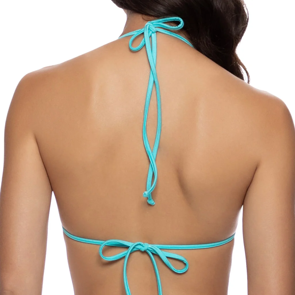 Aruba Blue Cosita Buena Molded Push Up Bandeau Halter Top - Image 2