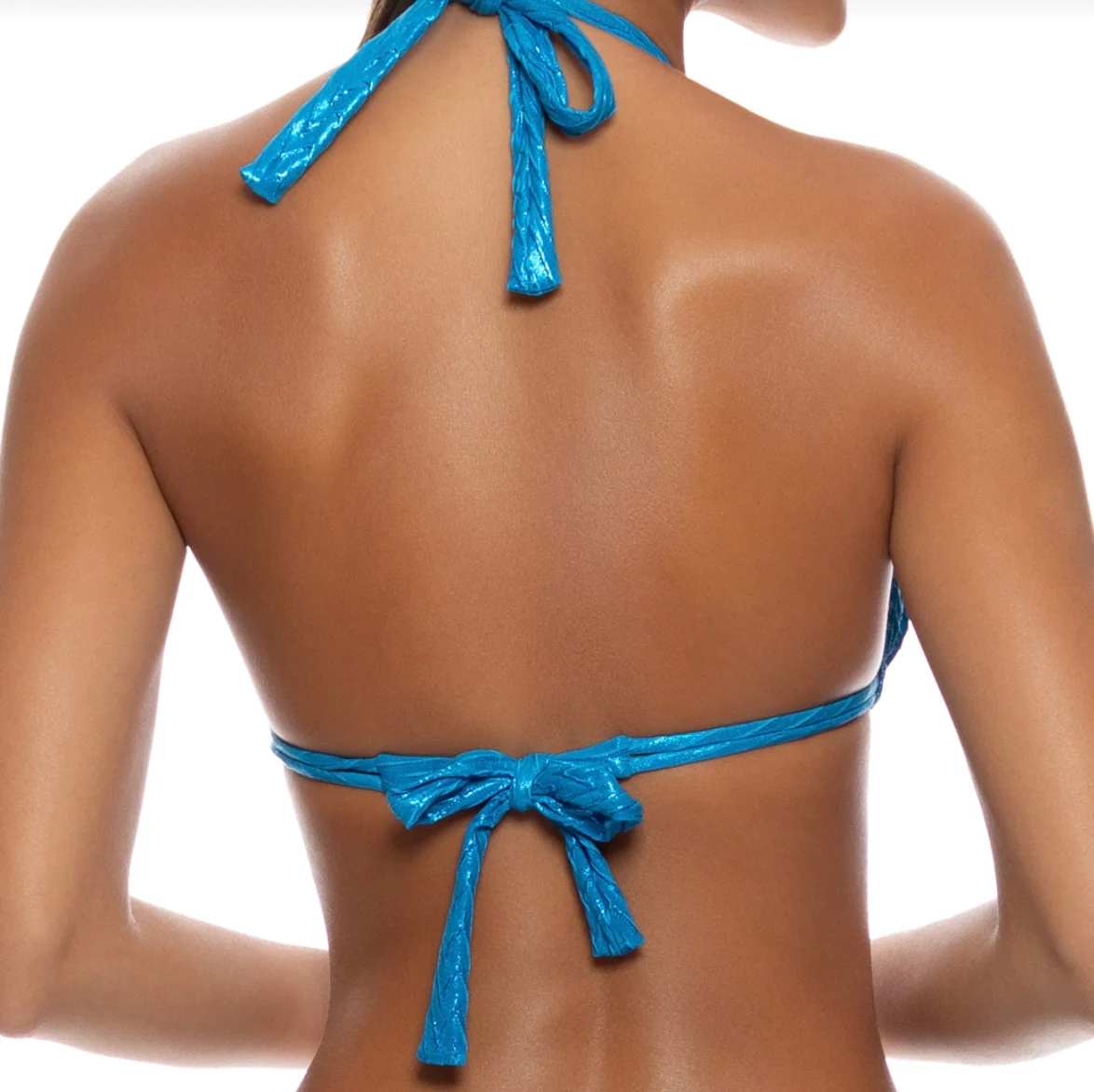 Blue Liquid Voltage Triangle Halter Top - Image 2