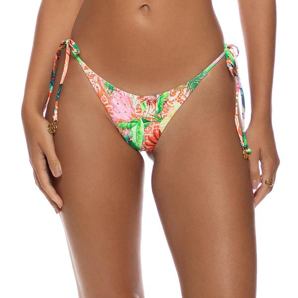 Multicolor Opulent Eden Crystallized Seamless Ruched Back Brazilian Tie Side Bottom - Image 2