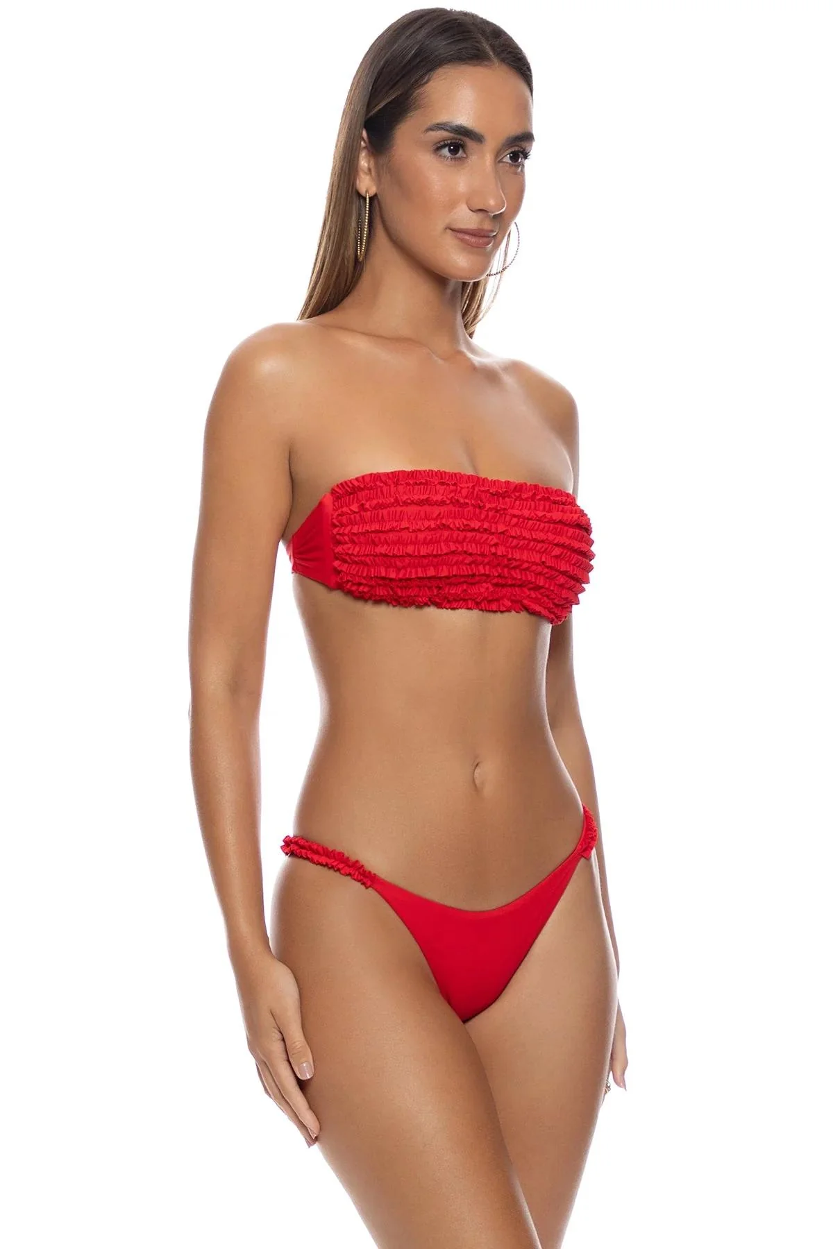 Red Sweet Love Free Form Bandeau Top - Image 3