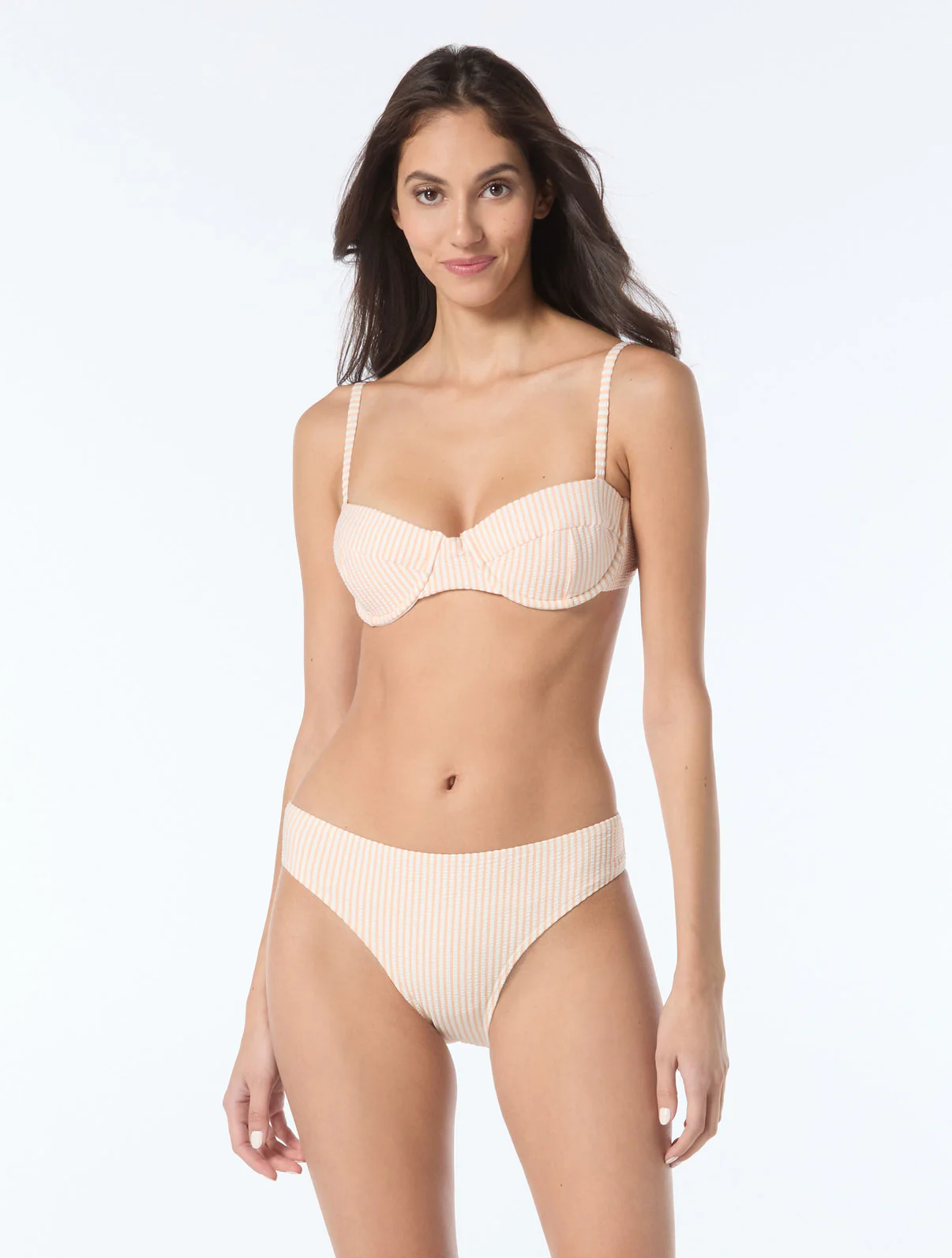 Light Cantaloupe Seamed Underwire Bra Top - Image 3