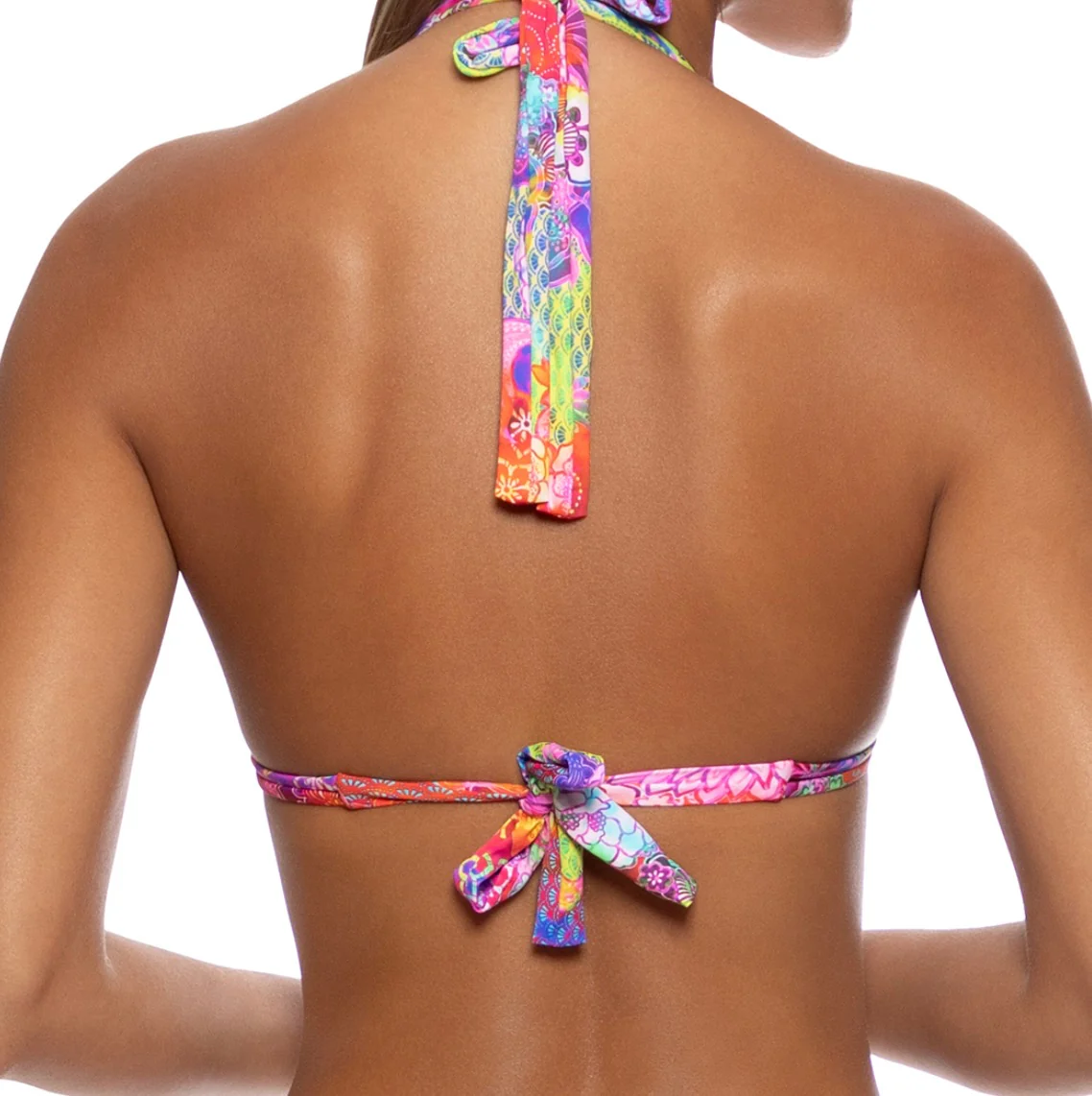 Multicolor Blooming Spark Triangle Halter Top - Image 2