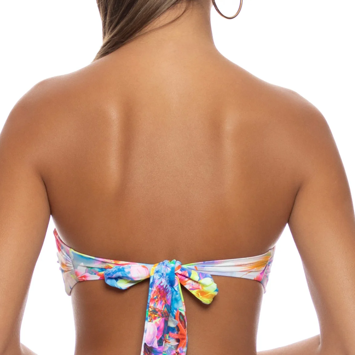 Multicolor Underwater Dreaming Ruched Free Form Bandeau Top - Image 2