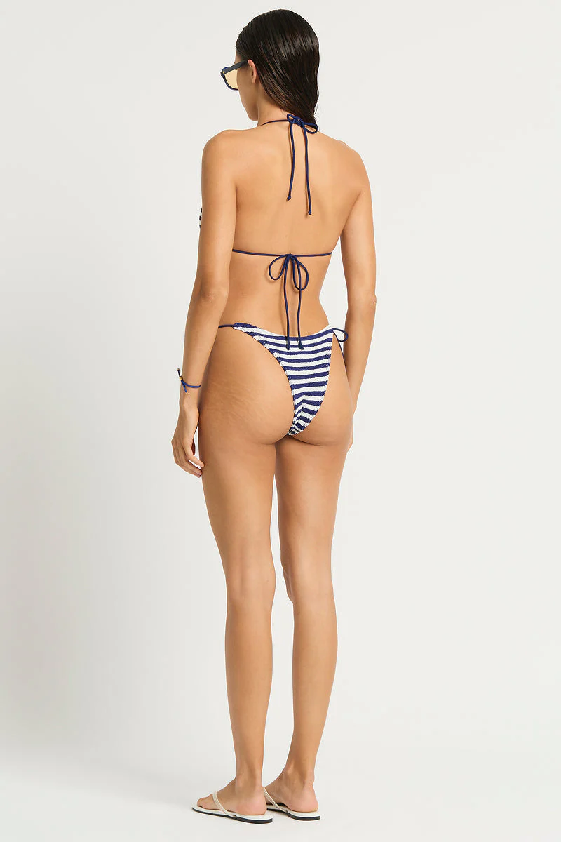 Navy/White Dot Stripe The Beaded Tie Side Vista Bottom