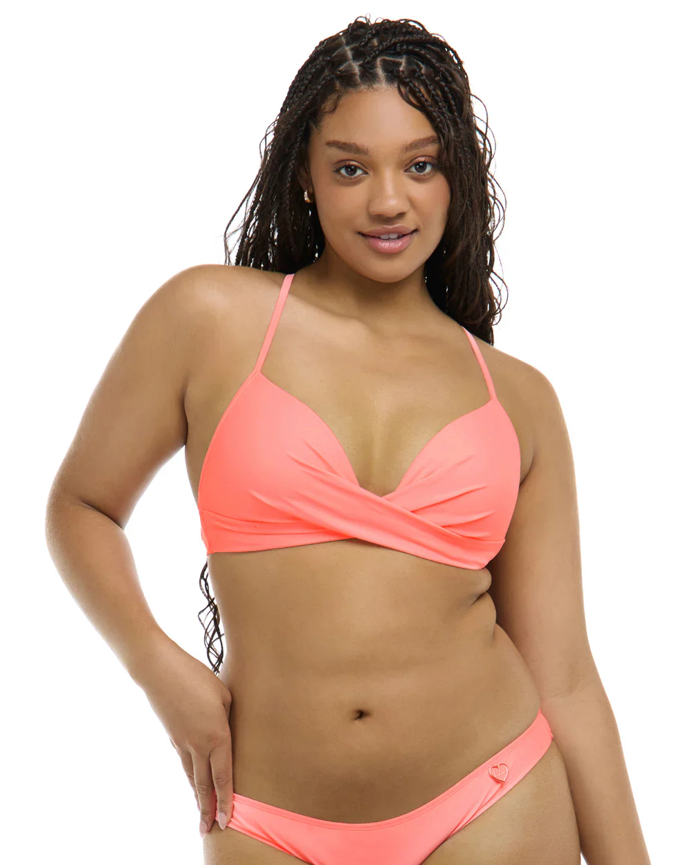 Smoothies Coral Kerry Fixed Triangle Bikini Top