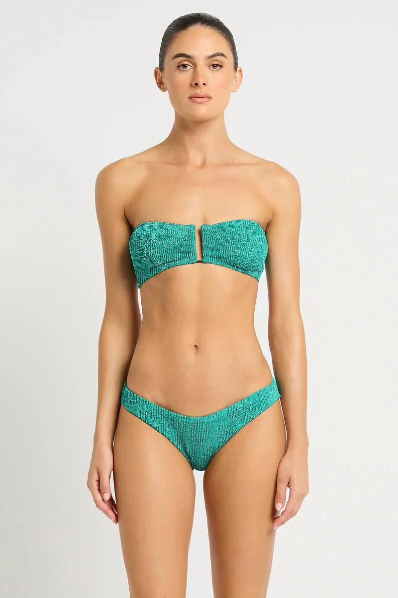 Teal Lurex Blake Bandeau Top