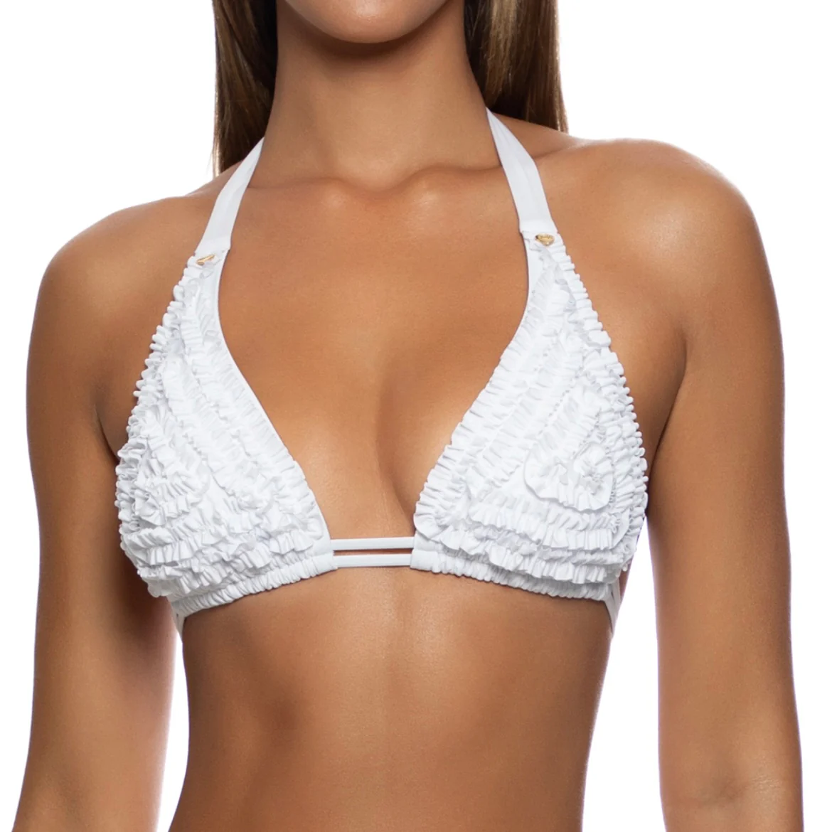 White Sweet Love Triangle Halter Top